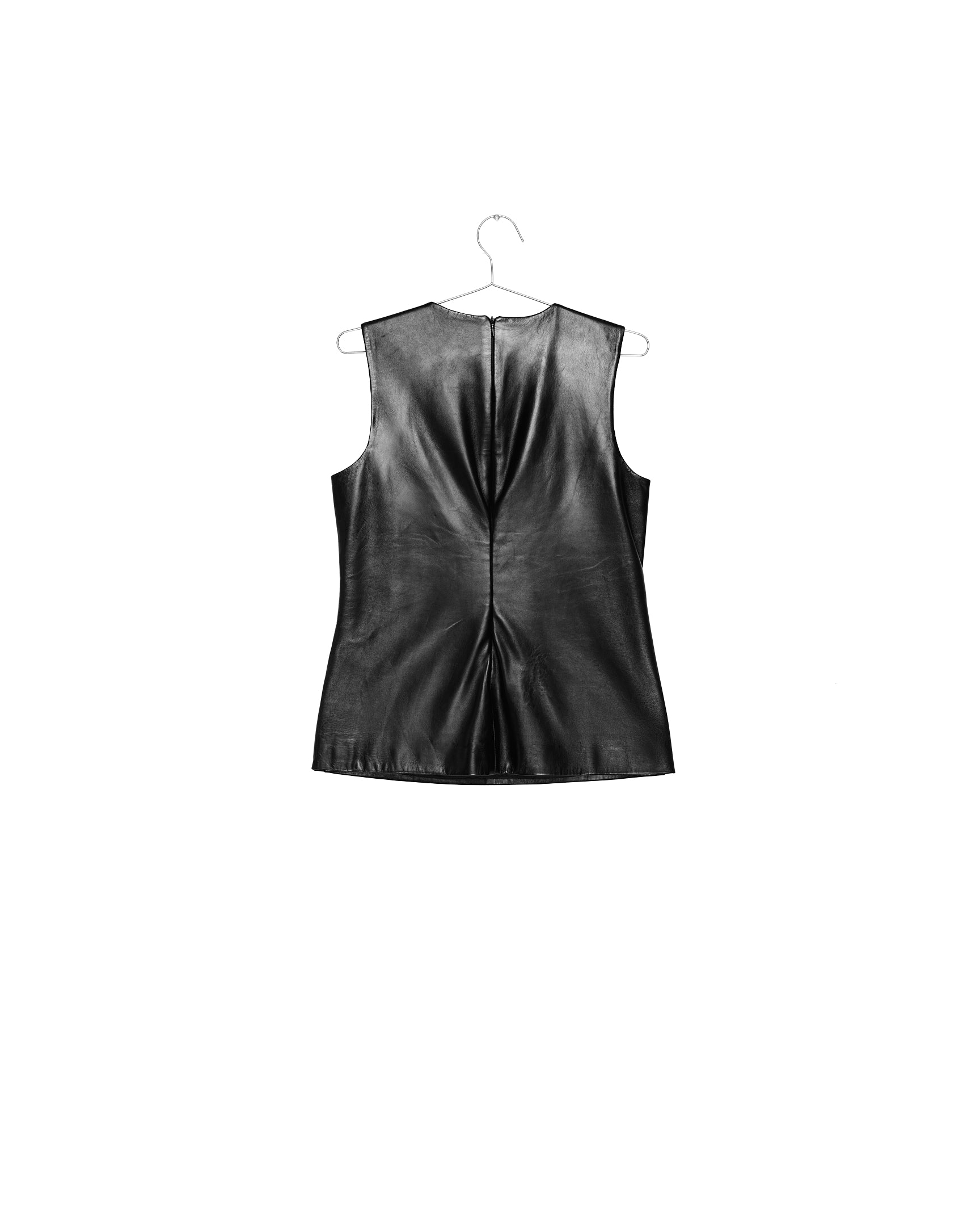 Lambskin Sleeveless Leather Shell