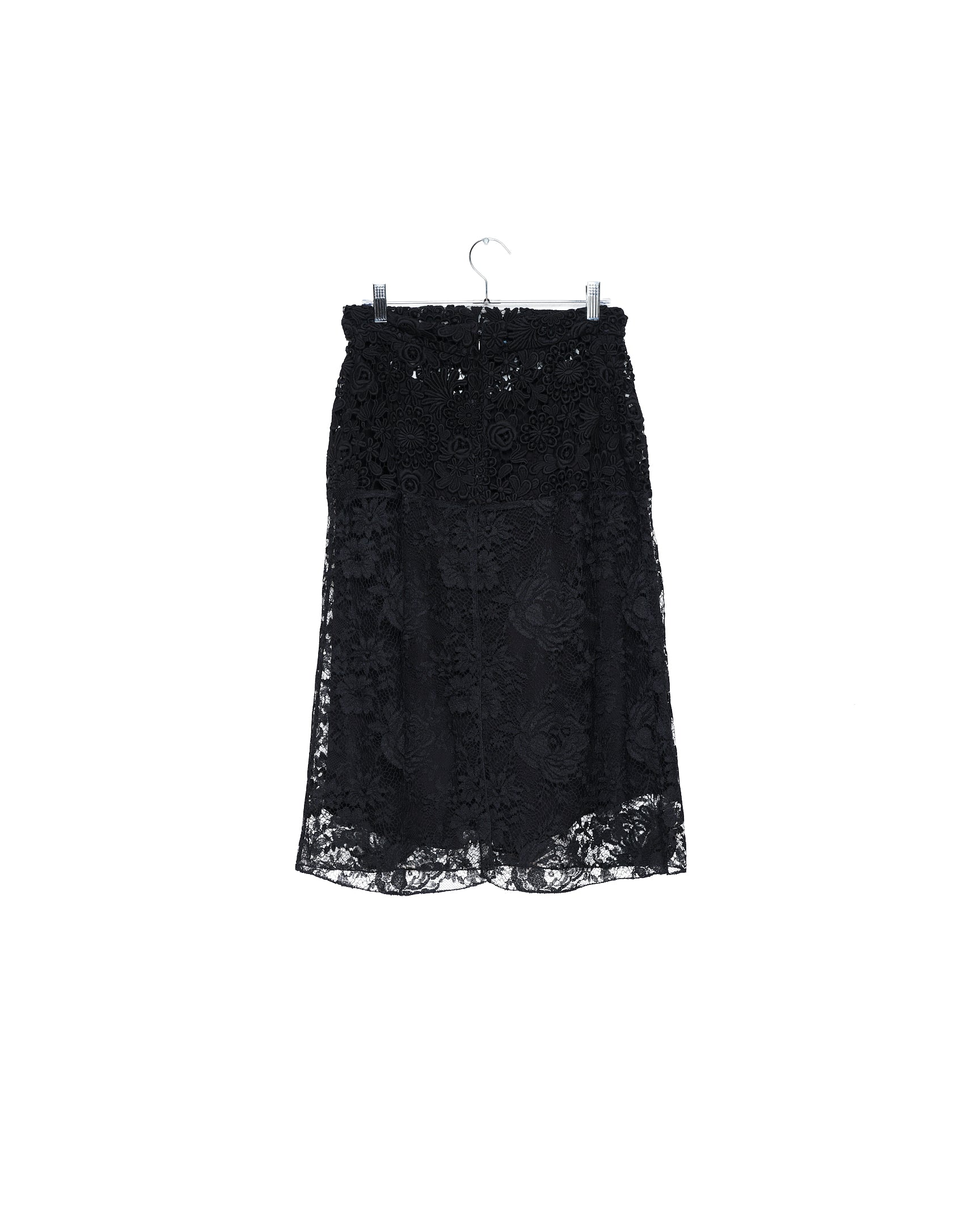 Embroidered Floral Lace Midi Skirt