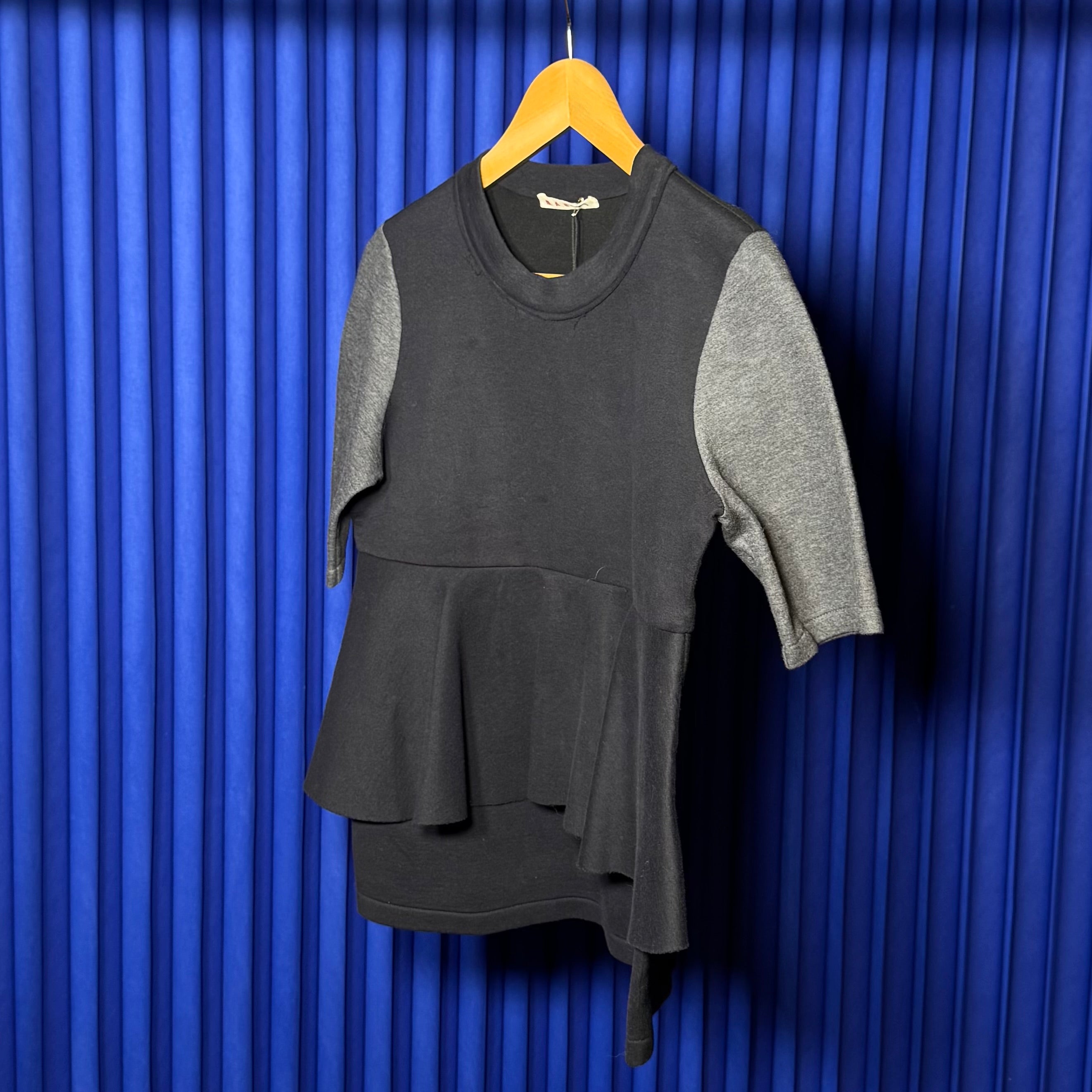 MARNI COTTON BLEND PLEATED TOP