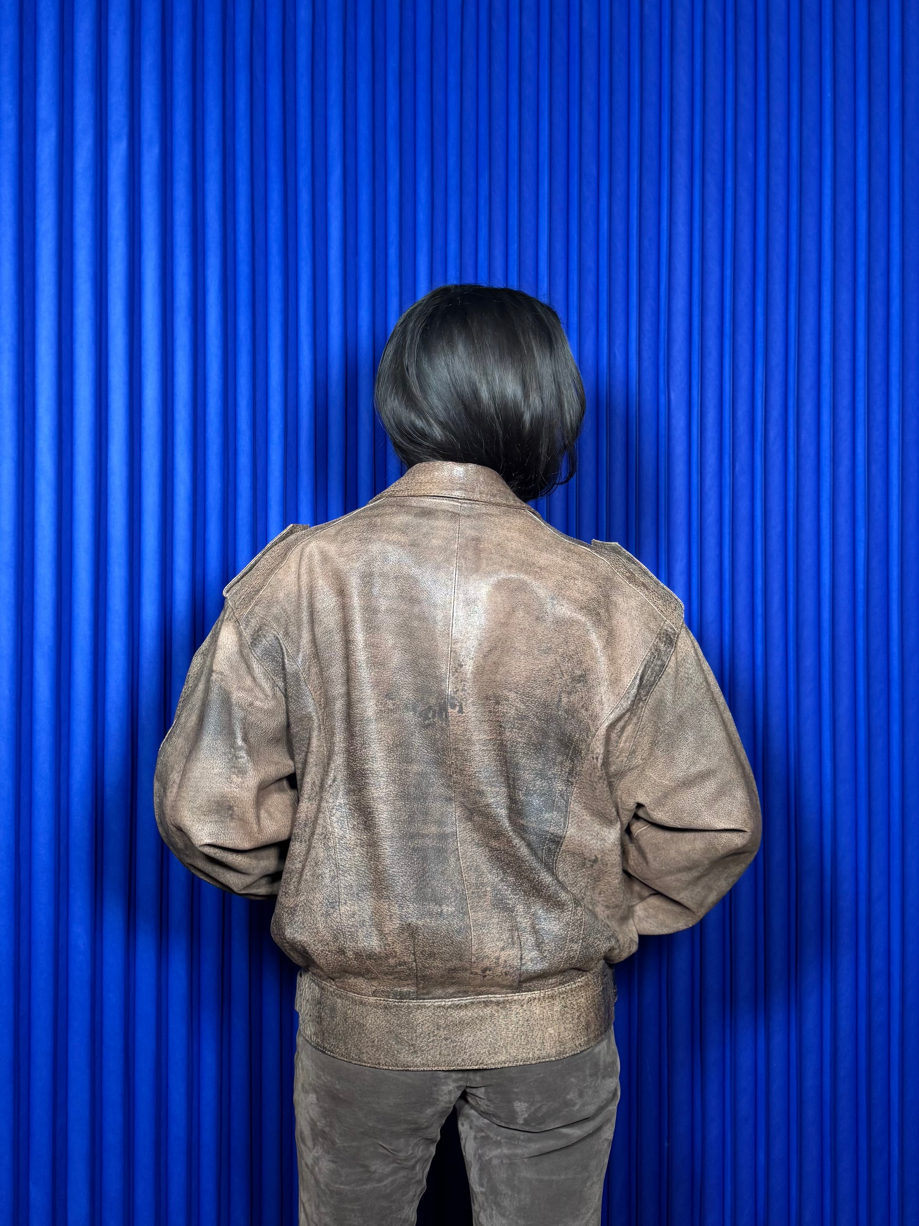 Adventure Bound Brown Leather Bomber