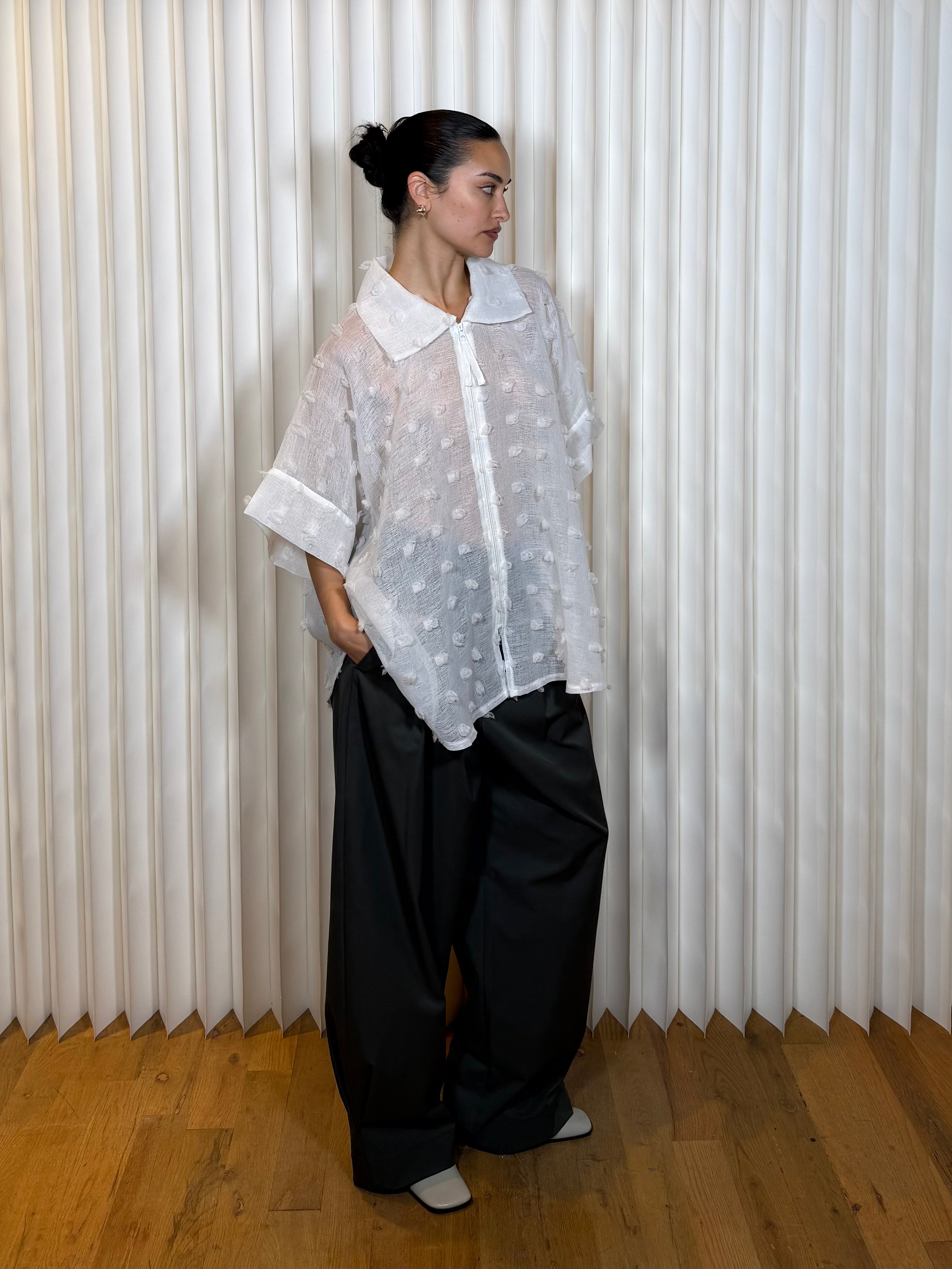 Lior Paris White Zip Up