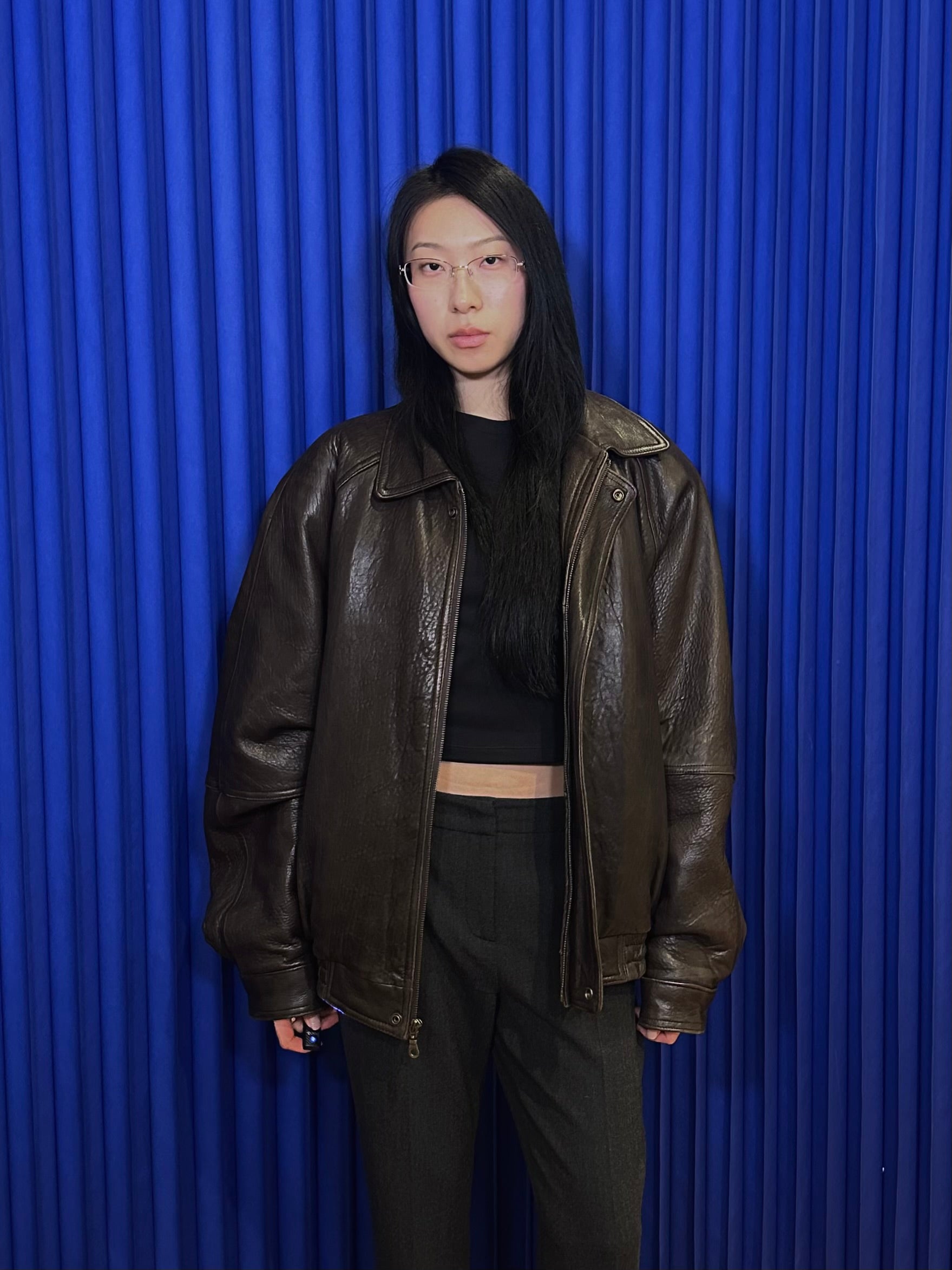 Euro Mond Brown Leather Bomber