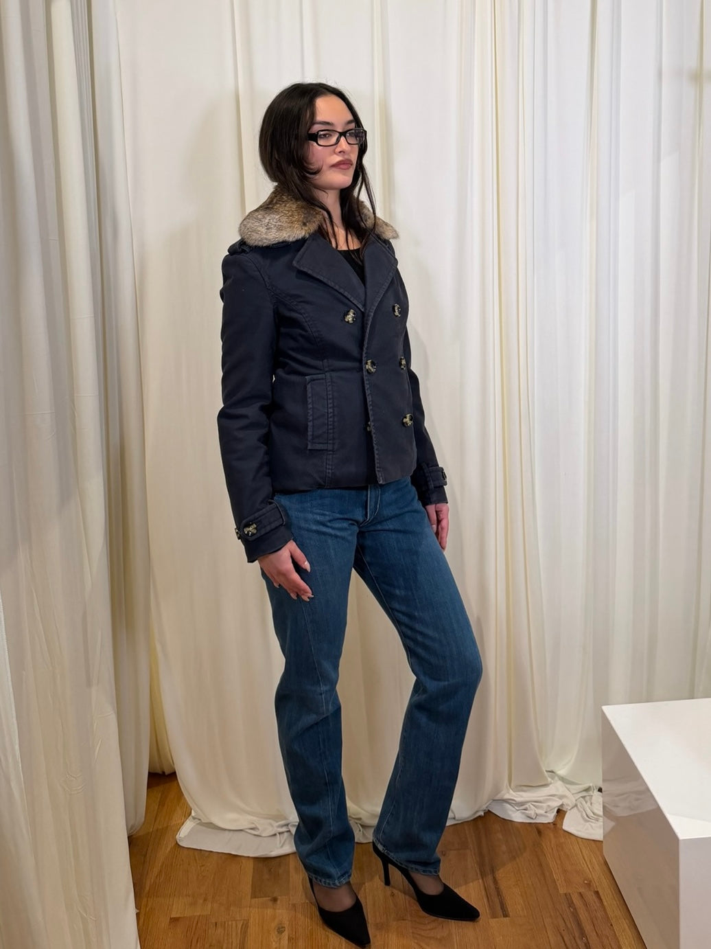 Armani Jeans Fur Collar Jacket