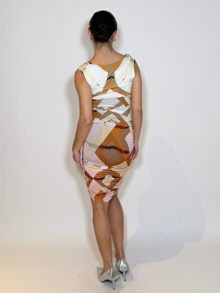 Vintage Emilio Pucci Rayon Geometric Print Resort Dress