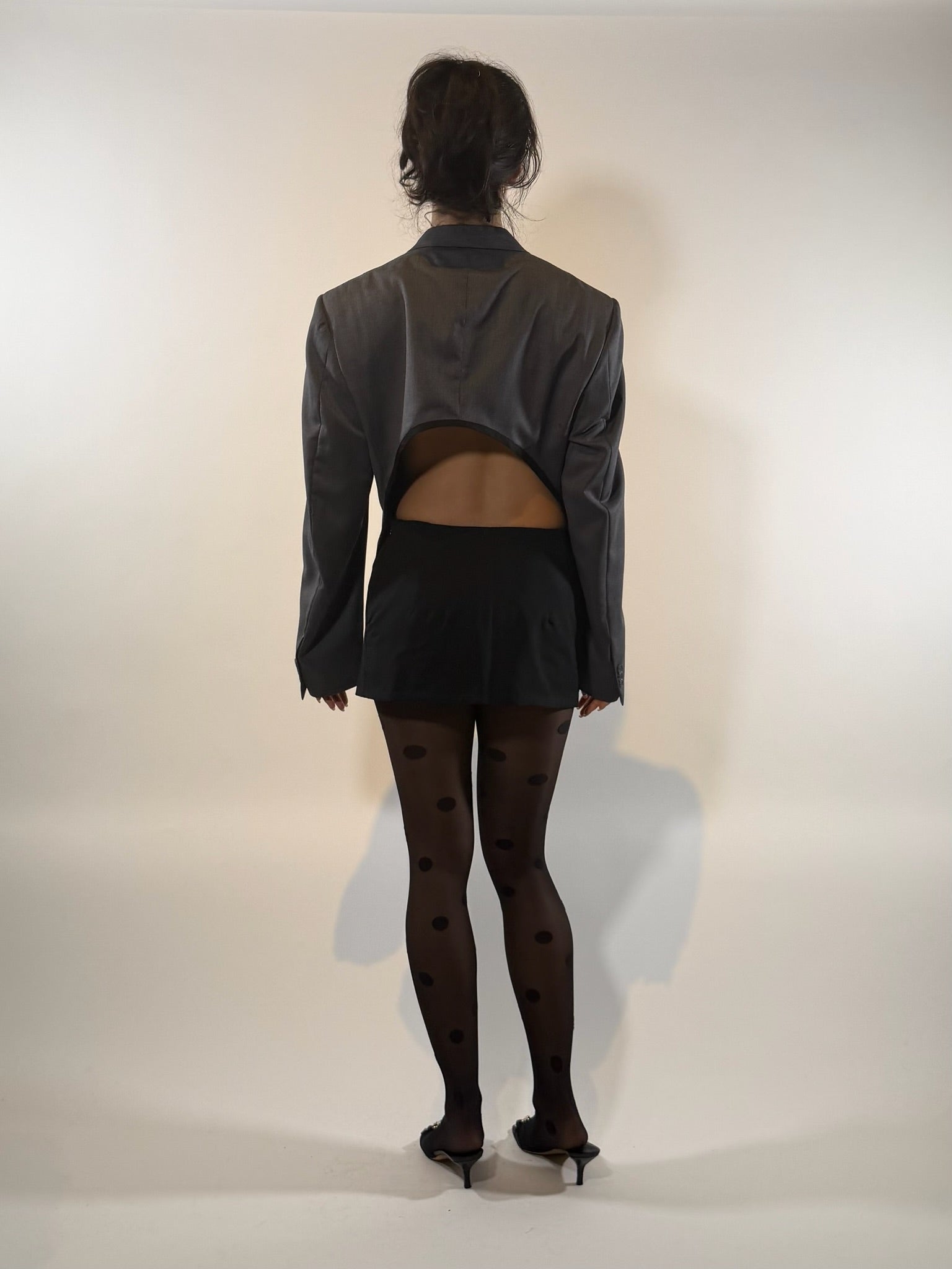 Burberry Reworked Open Back Wool Blazer (E)