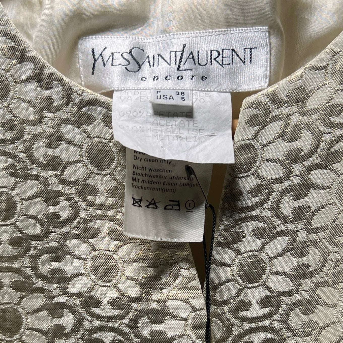 YSL ENCORE GOLD BROCADE BLAZER