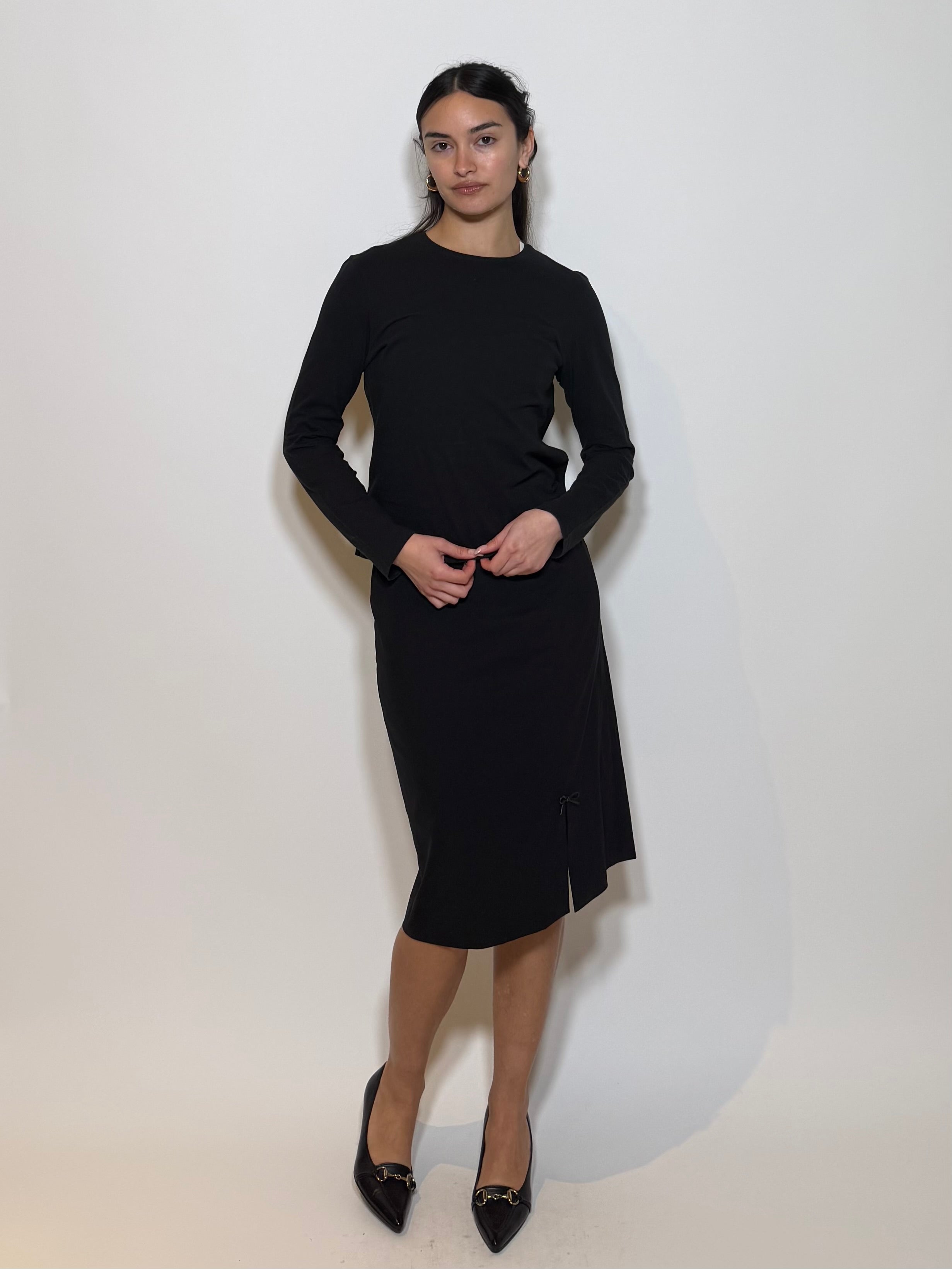 2000S Gucci Tom Ford Era Wool Midi Skirt