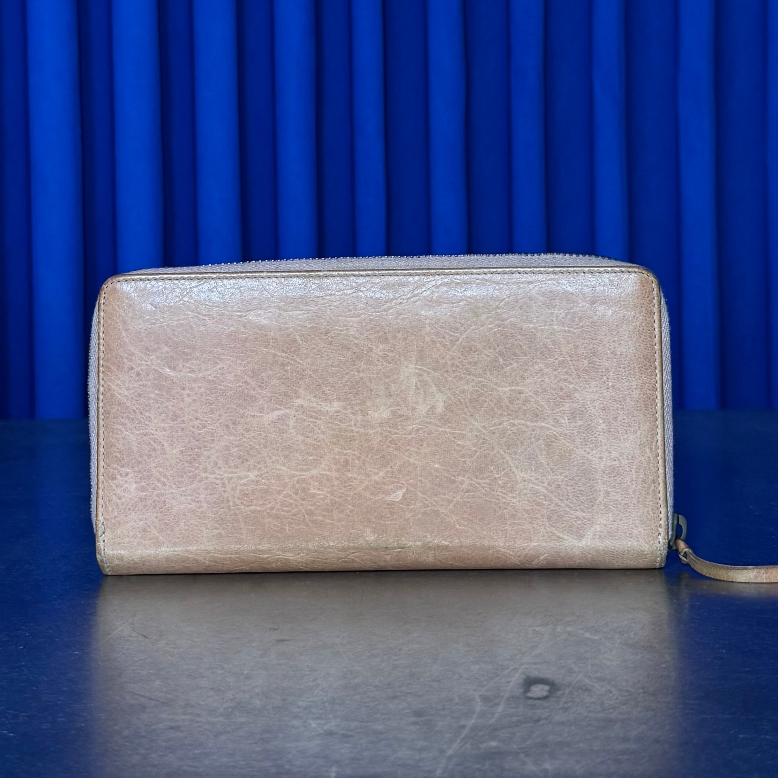 BALENCIAGA AGNEAU ROSE GOLD LONG WALLET