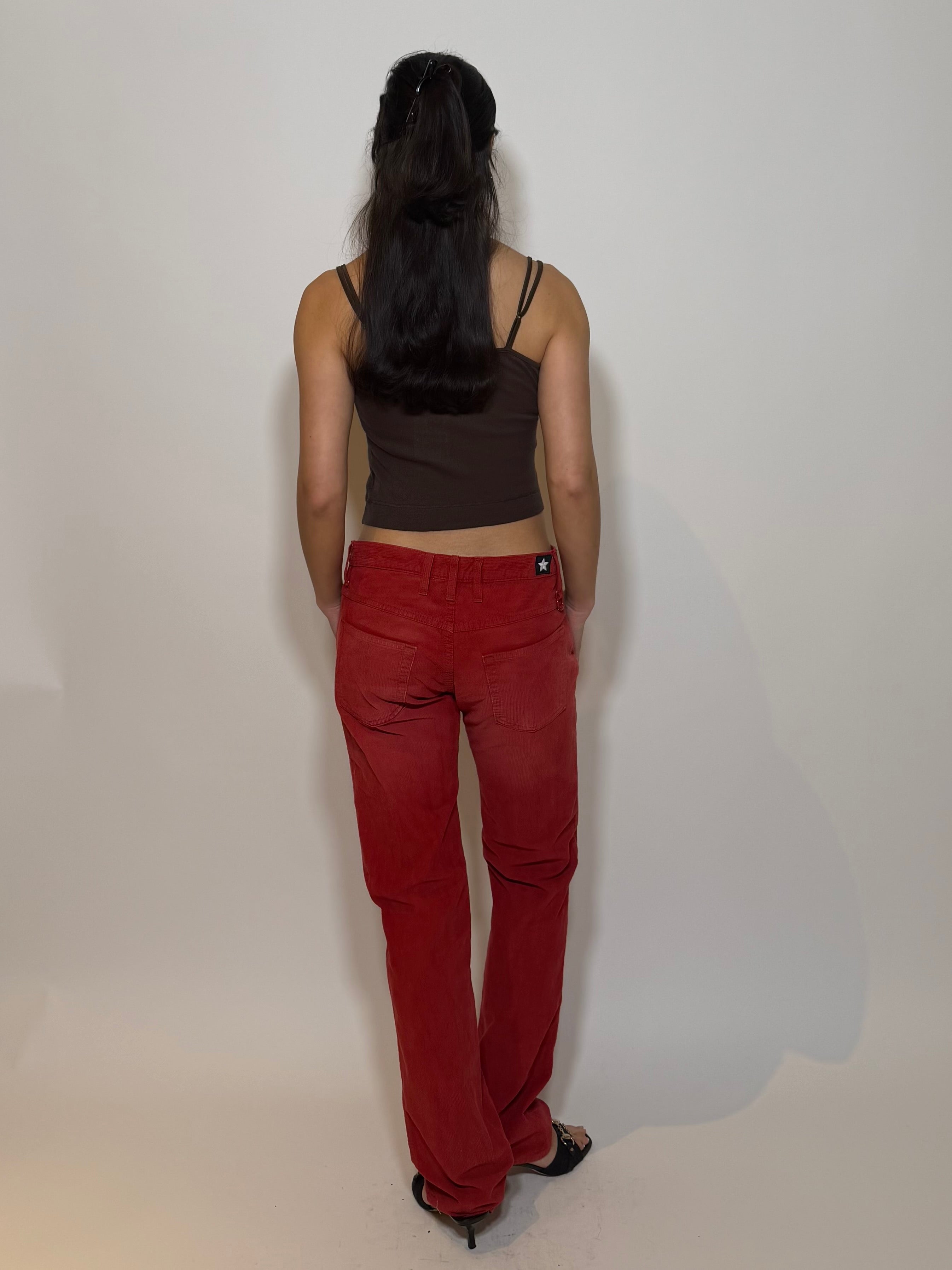 Gucci Corduroy Red Straight Pants