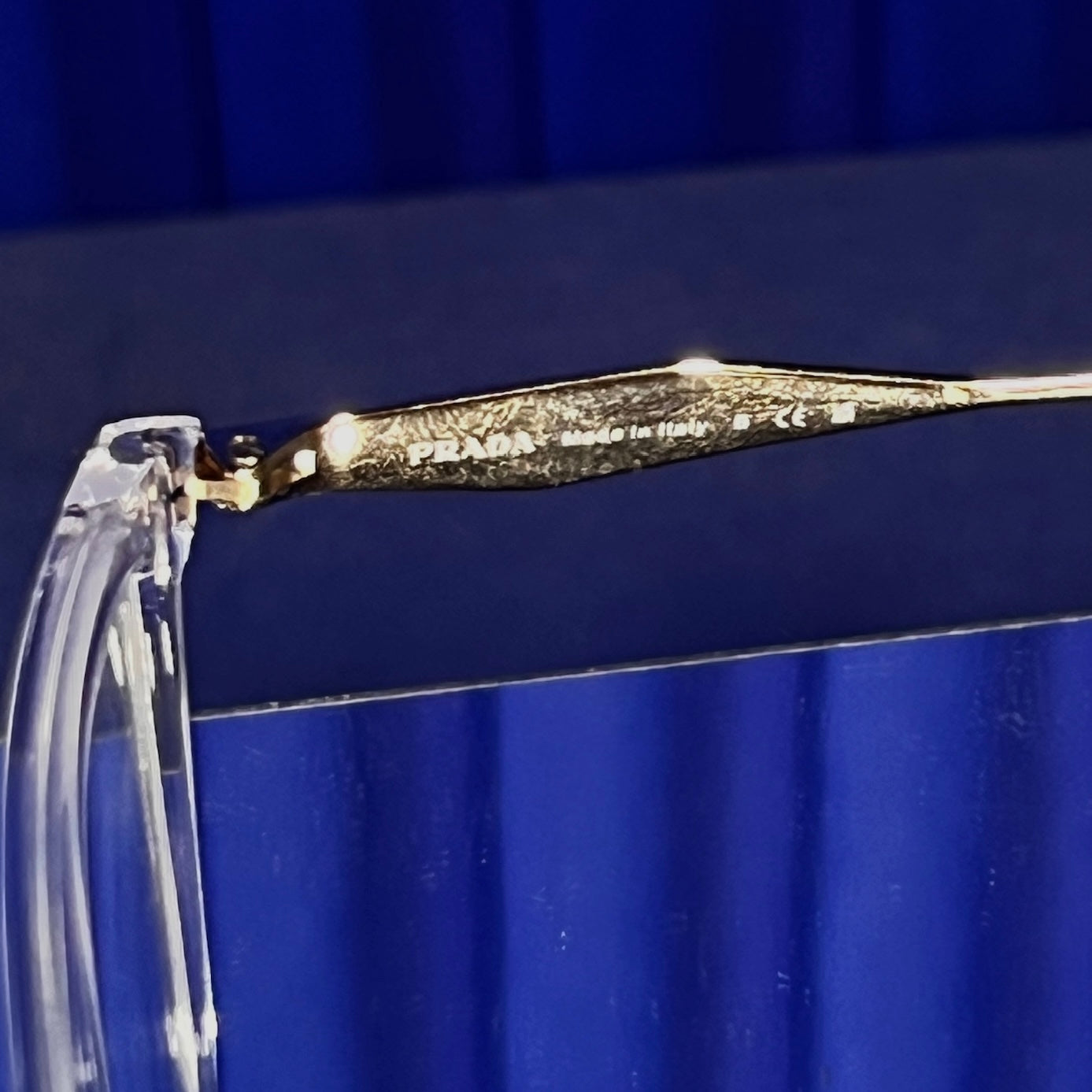 PRADA PR CRYSTAL GOLD EYE GLASSES