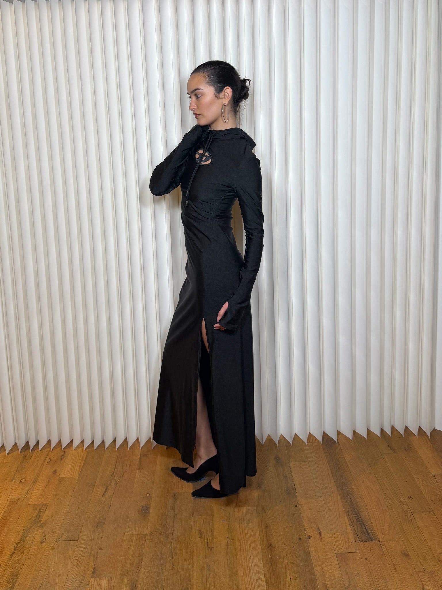 Diesel Black Hooded Maxi Dress