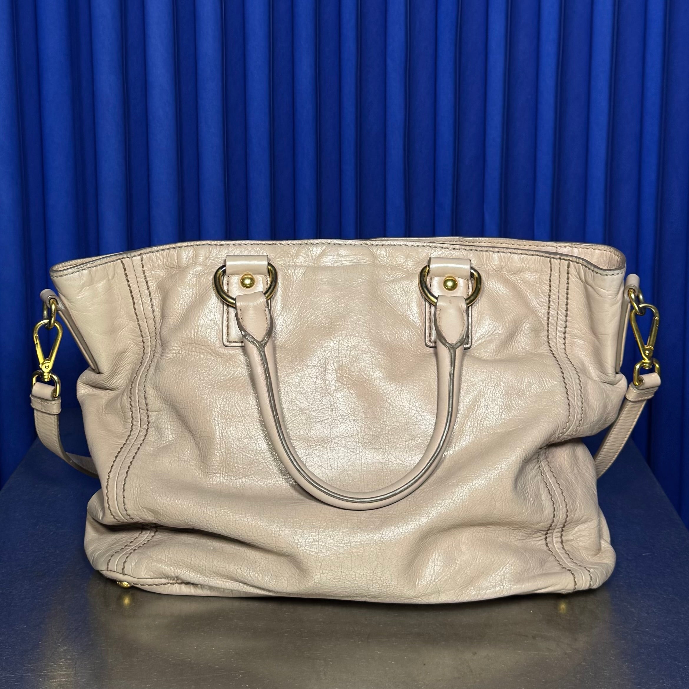 PRADA VITELLO DIANO LEATHER SATCHEL BAG