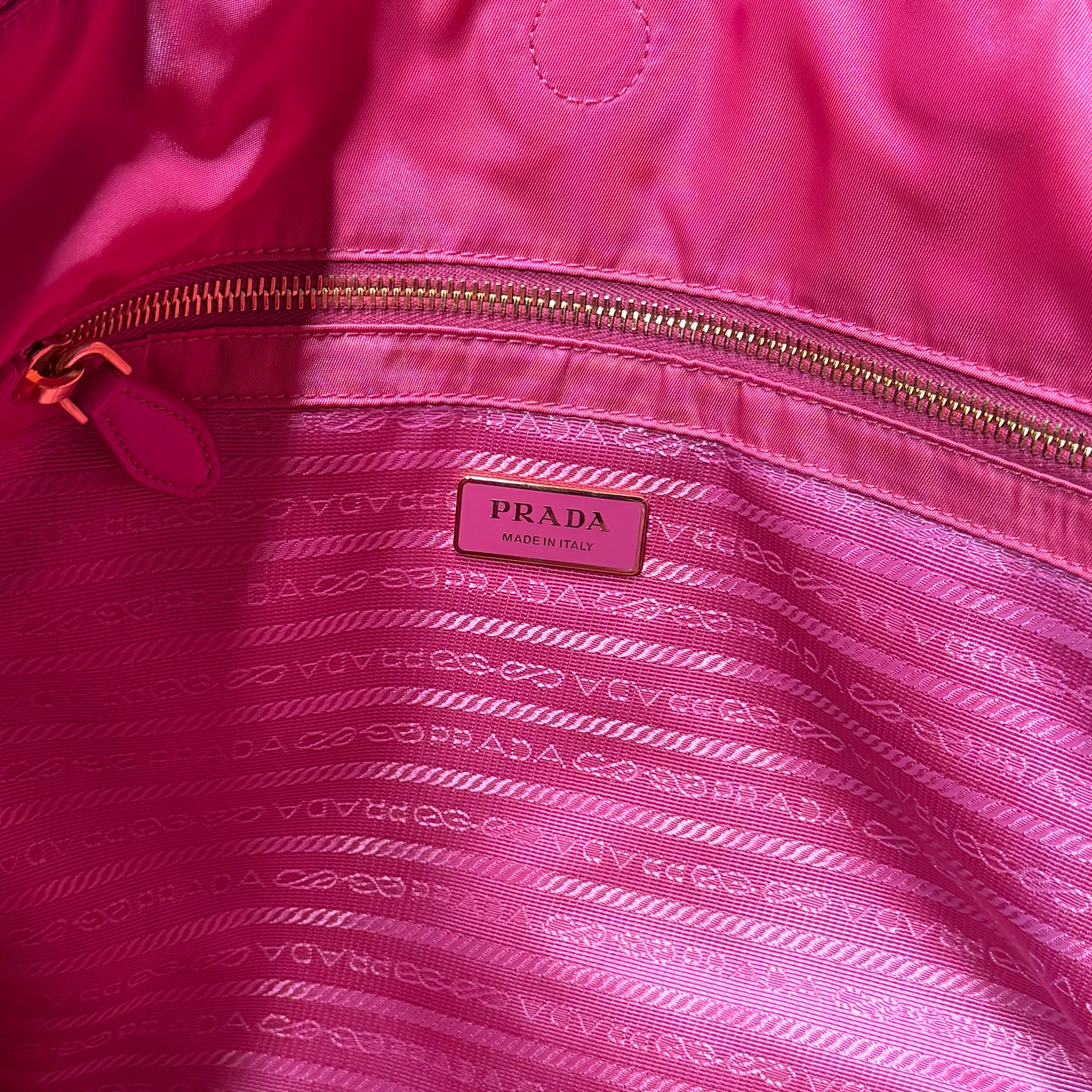PRADA NYLON BOW TOTE HANDBAG