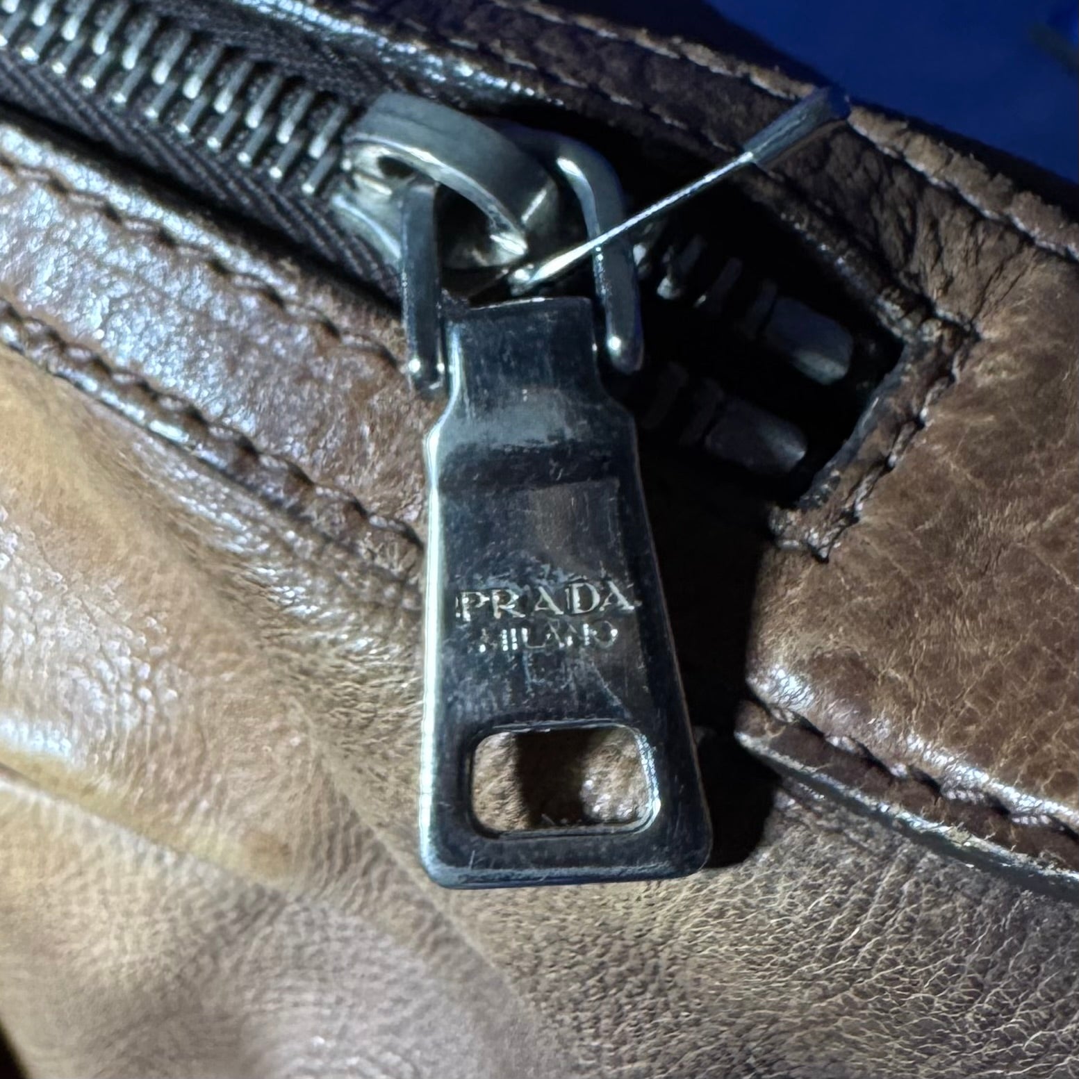 PRADA OMBRE GLACE CALF BUCKLE TOTE