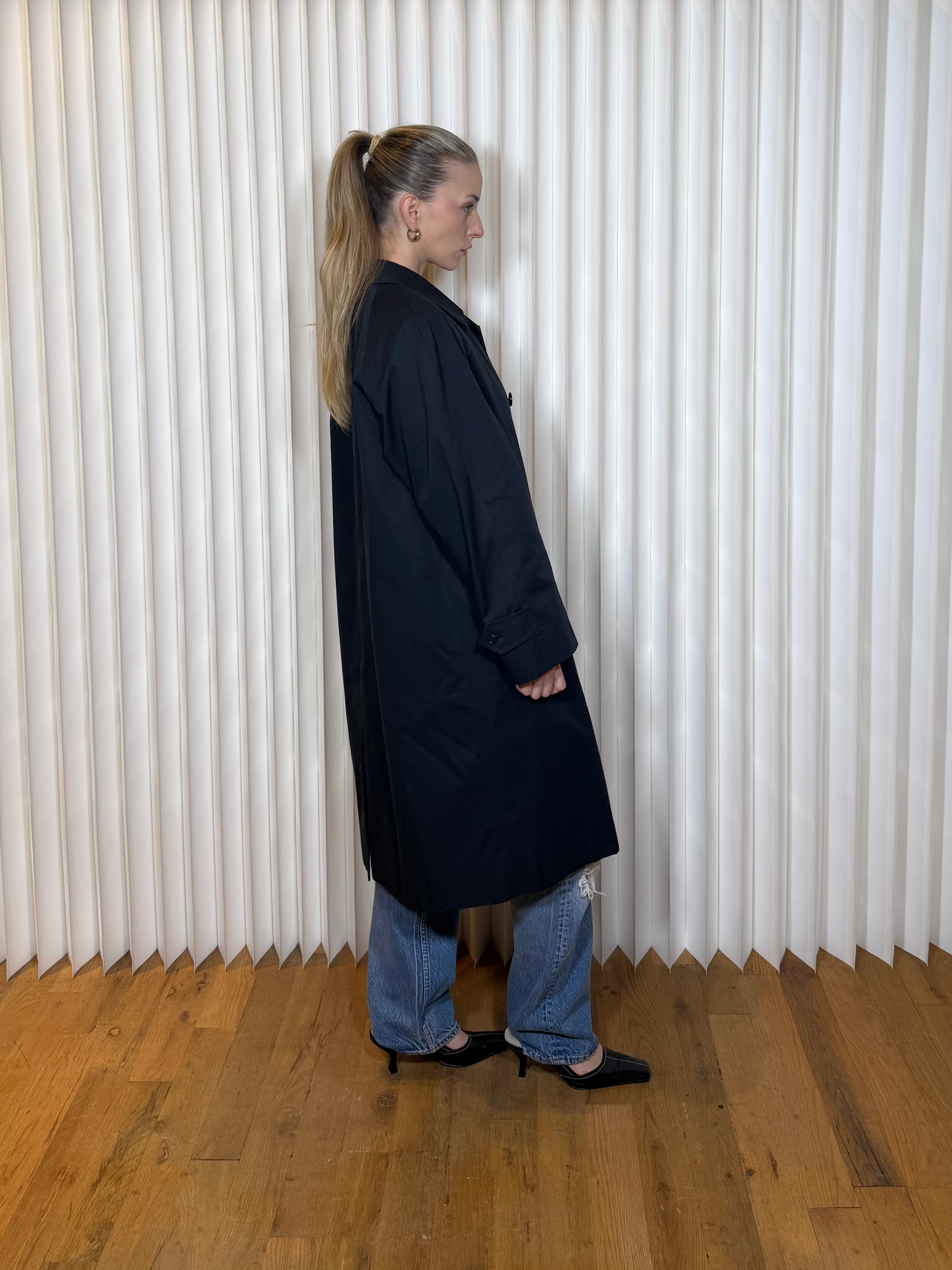 Vintage Burberry London Navy Coat