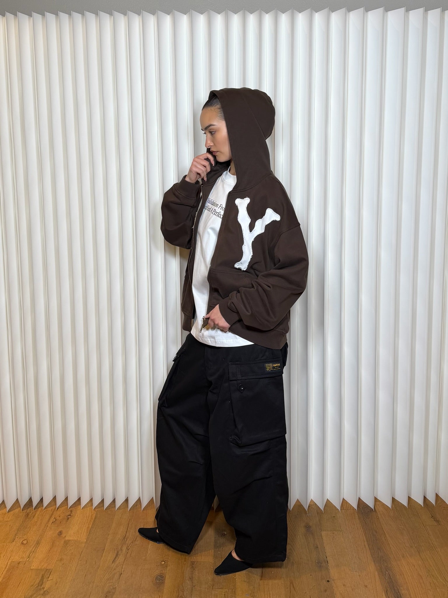 Casa De Lipa Dark Brown NY Zip Up Hoodie