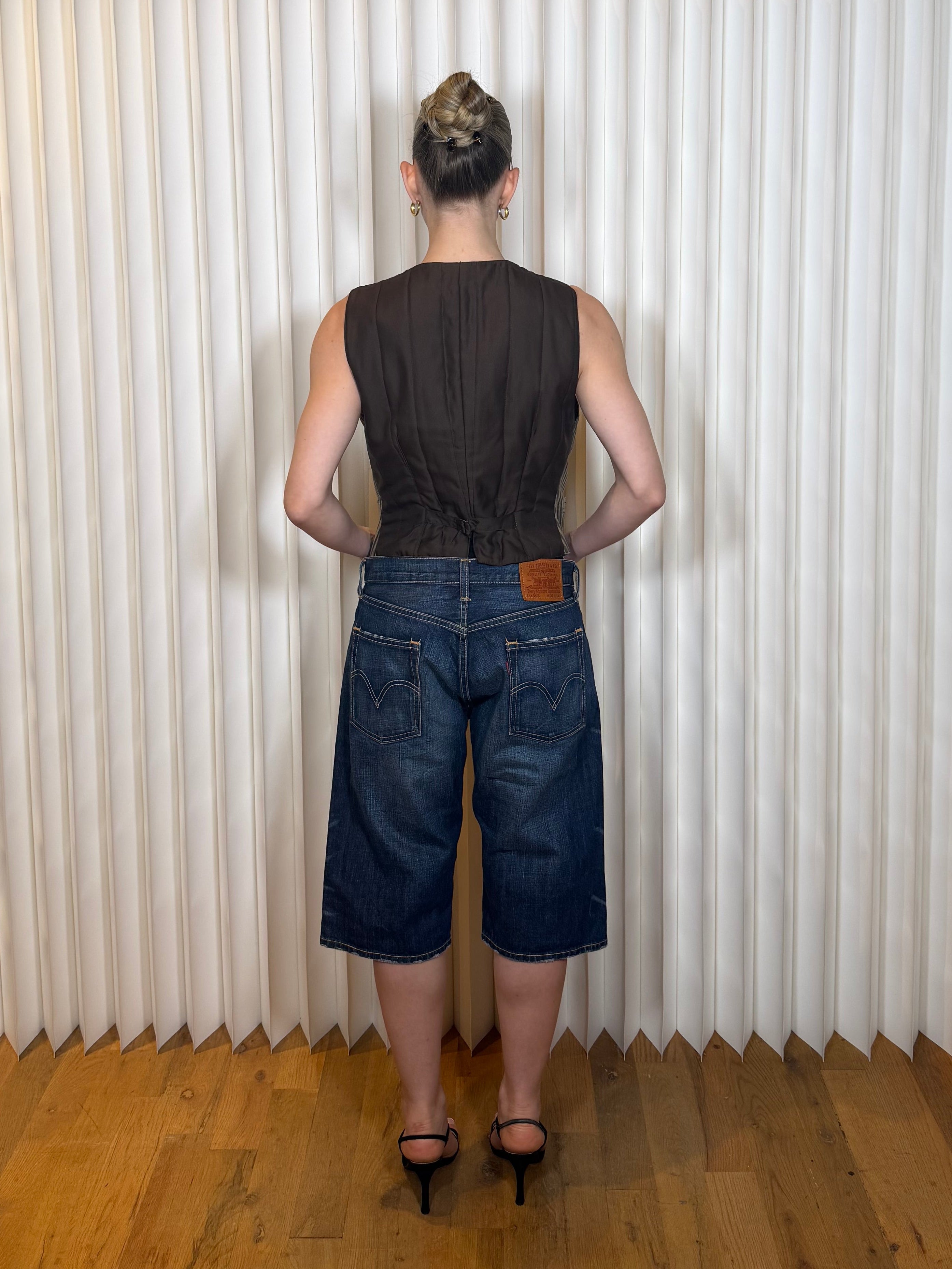 Vintage Fendi Striped Leather Vest