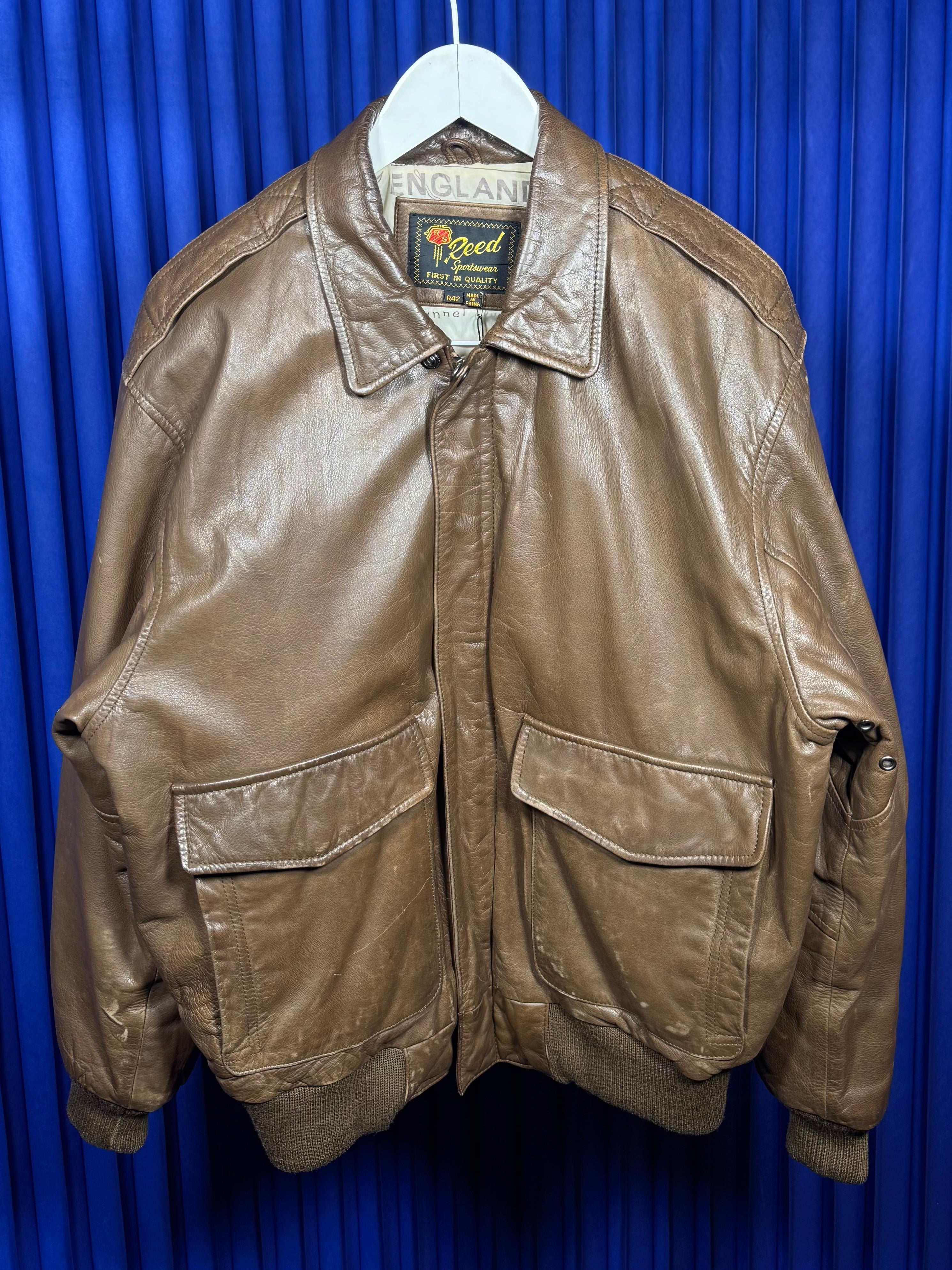 REED SPORTSWEAR LEATHER BOMBER JACKET
