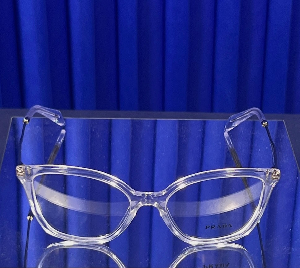 PRADA PR CRYSTAL GOLD EYE GLASSES