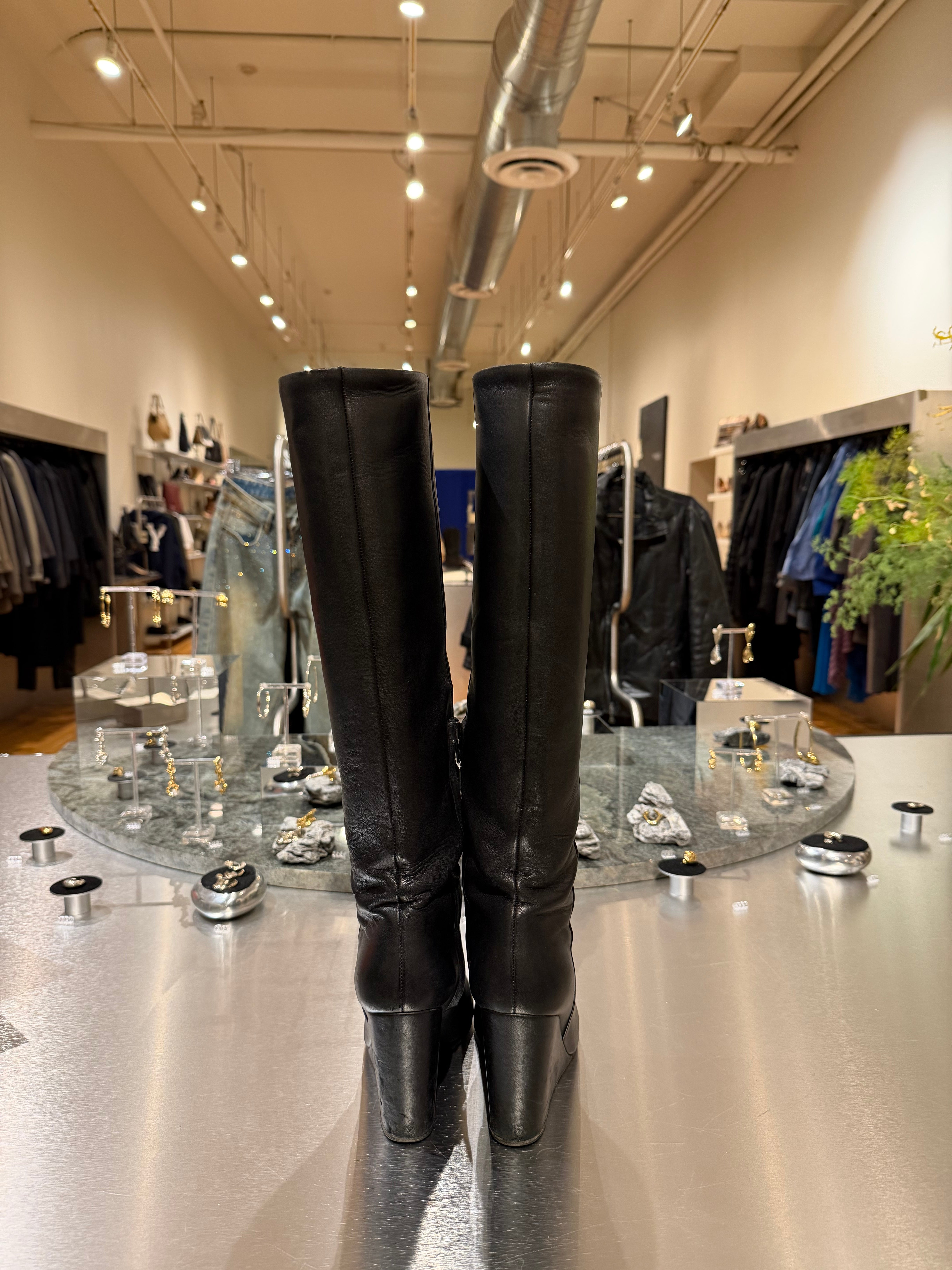 Helmut Wang Wedge Long Boots