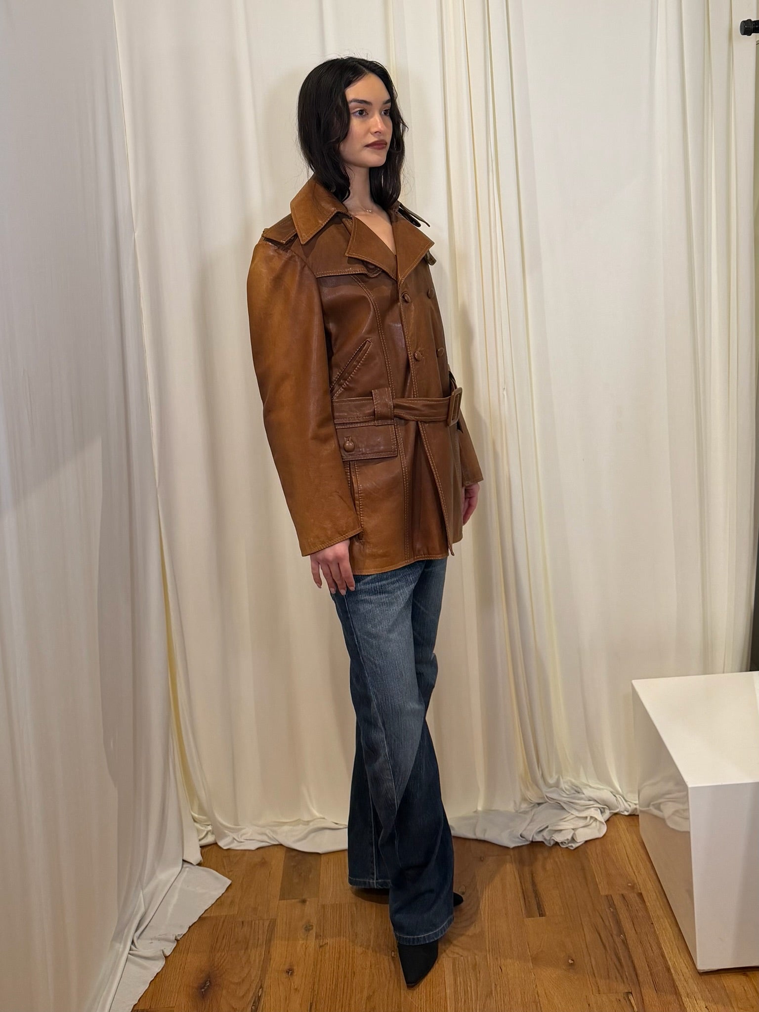 B.Willones Double Breasted Leather Jacket