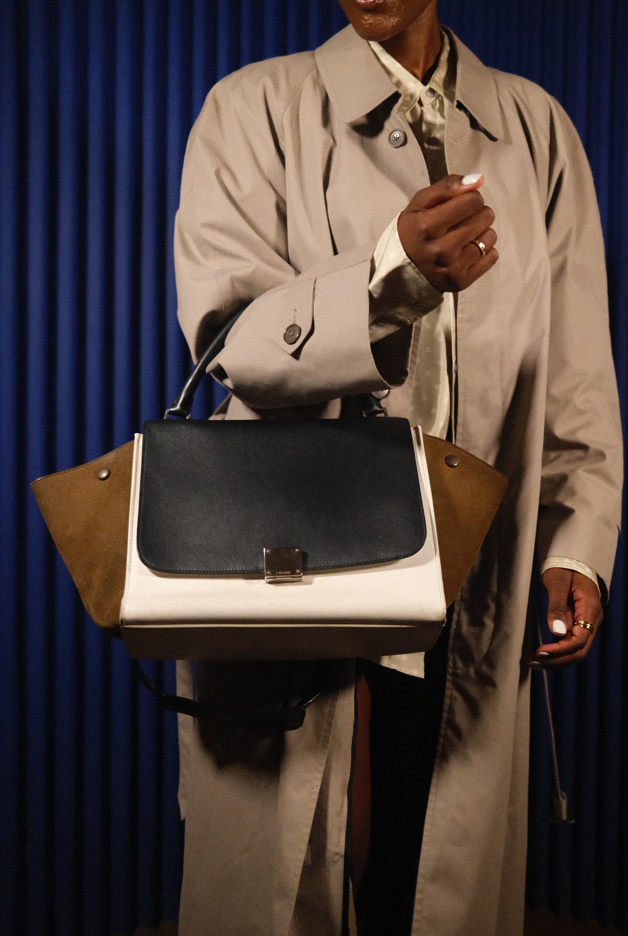 2014 CÉLINE TRAPEZE TRICOLOR 2WAY LEATHER BAG