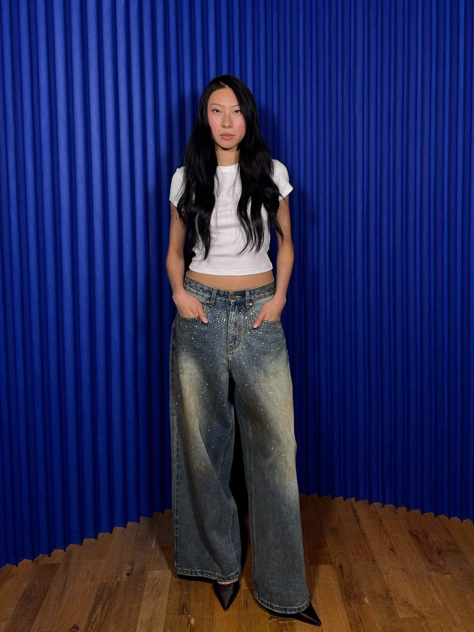 Free Market Cati Dept Diamond Pants ‘Washed Blue’