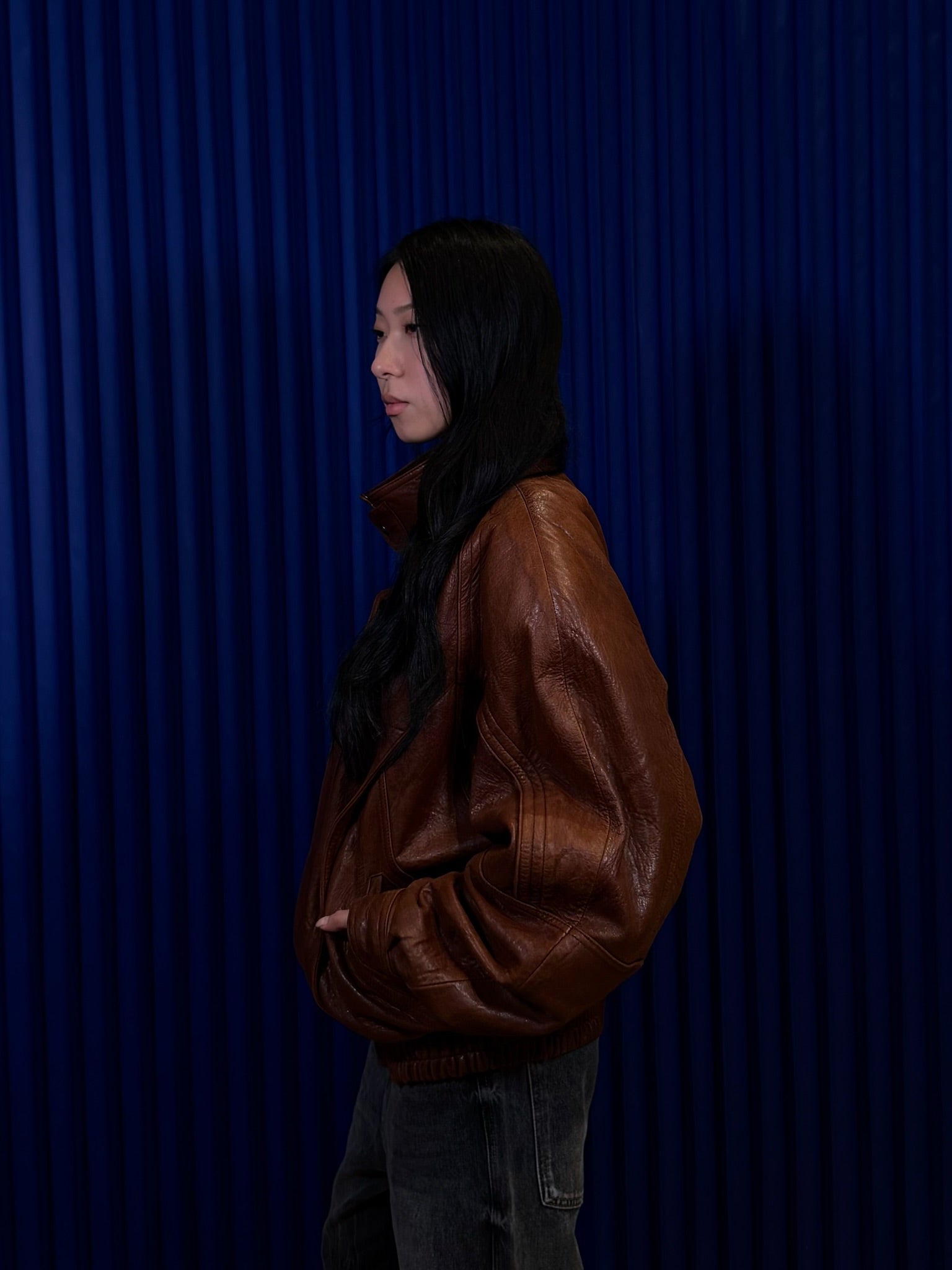 Midway Leather Bomber Jacket ‘Brown’