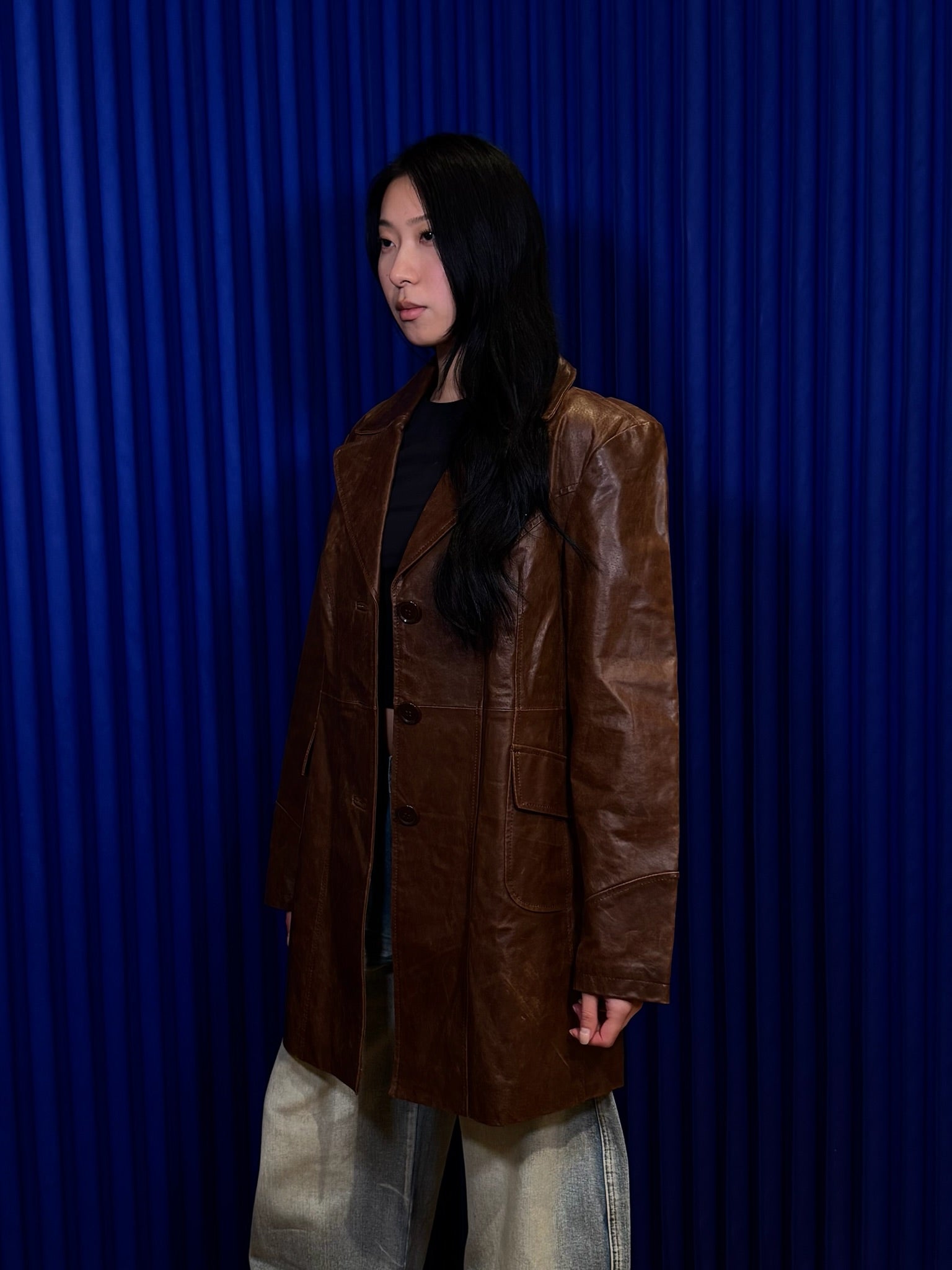 Ana leather Short Coat