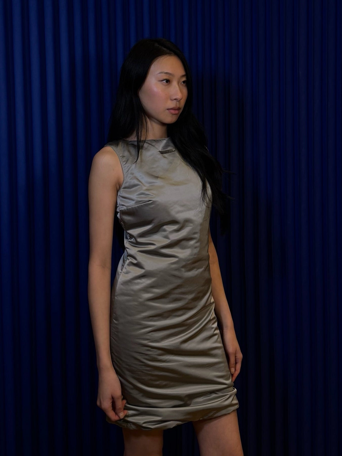 Fendi Jeans Nylon Midi Dress ‘Silver’