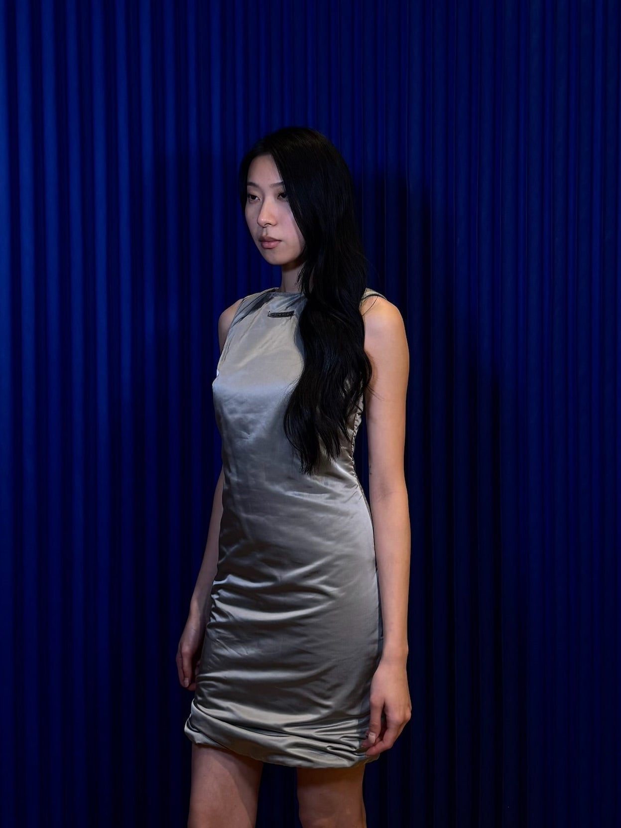 Fendi Jeans Nylon Midi Dress ‘Silver’