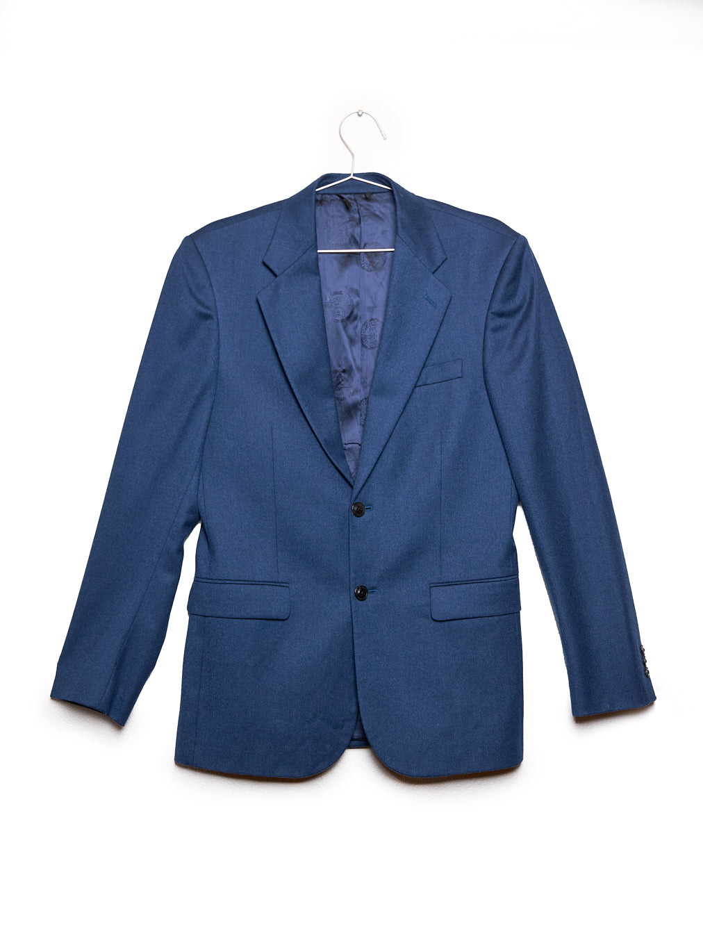 Midnight Navy Single-Breasted Wool Blazer