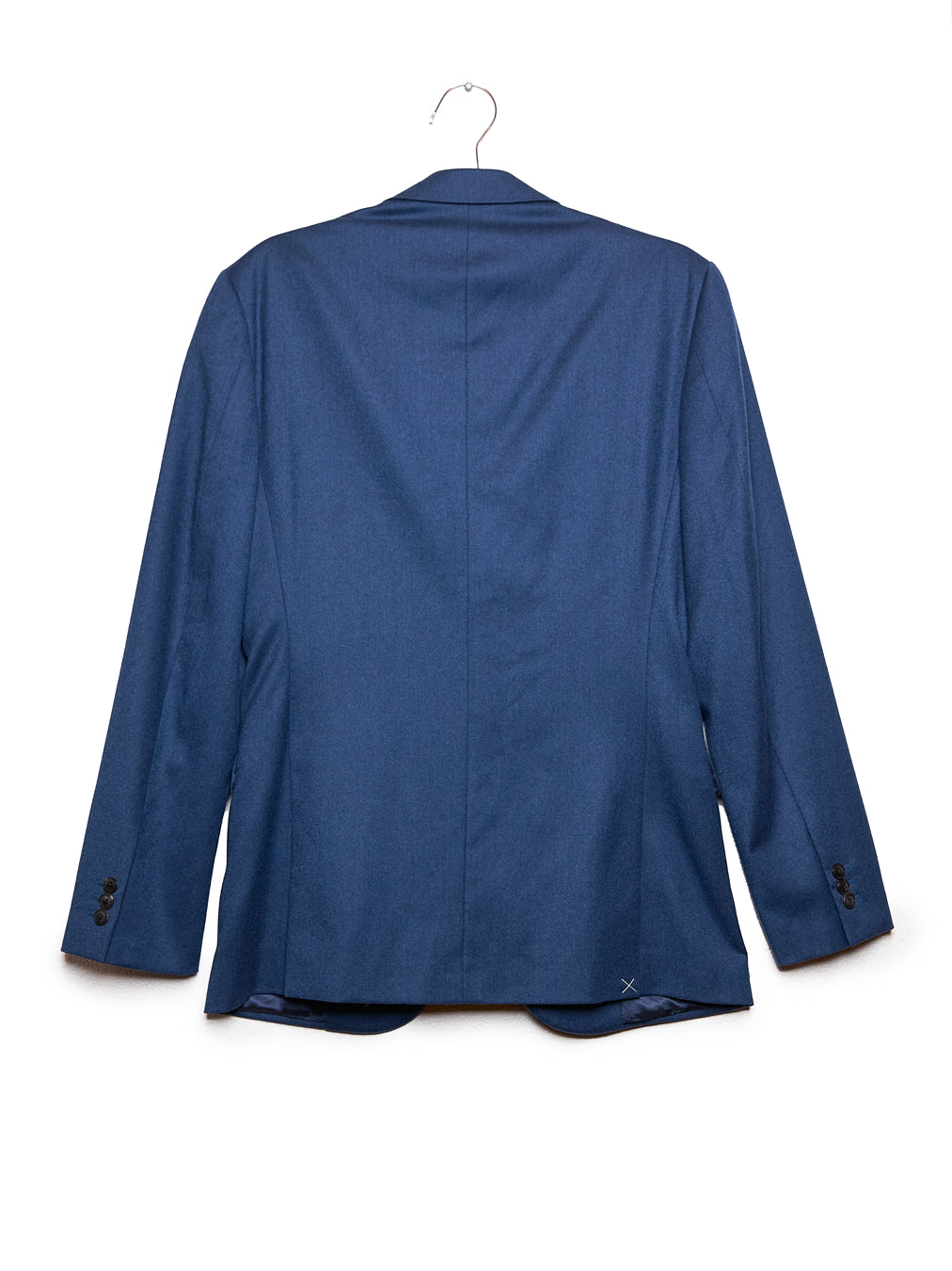 Midnight Navy Single-Breasted Wool Blazer