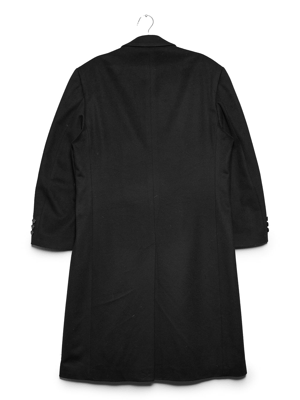 Classic Black Wool Blend Long Coat